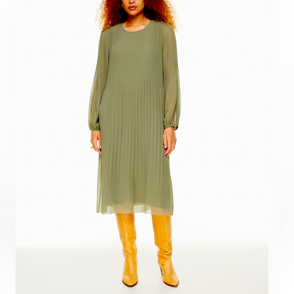 Aritza Wilfred Robe Daydream  Pleated Long Sleeve Mid Dress Size XS|S